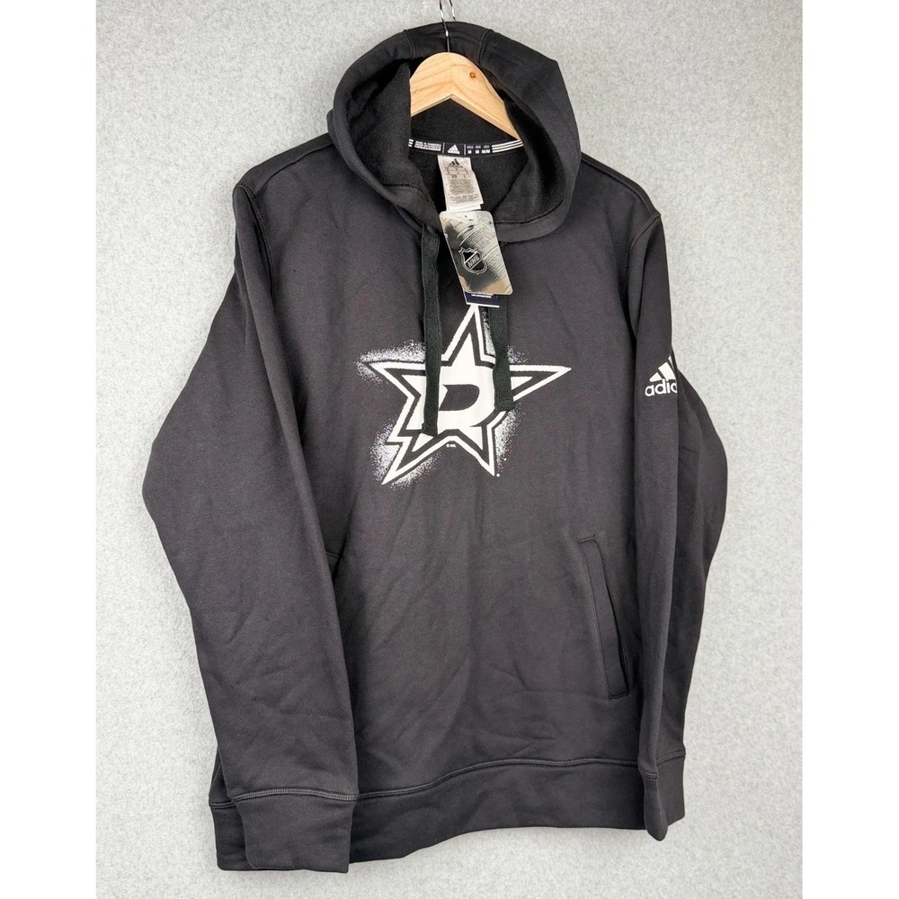 Adidas Dallas Stars NHL Black Hoodie Mens Medium Fleece Hooded